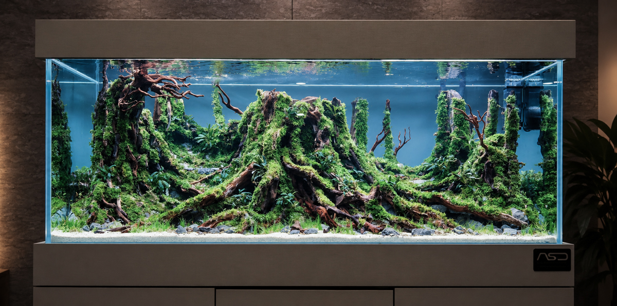Aquascape forest berukuran 150cm pada proyek kementerian